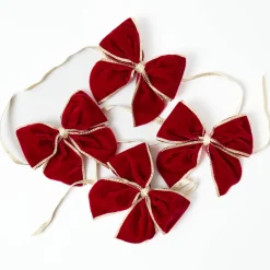 Napkin Rings & Bows<Mrs. Alice Gold Trimmed Red Velvet Bows (Set of 4)