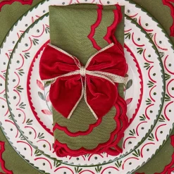 Napkin Rings & Bows<Mrs. Alice Gold Trimmed Red Velvet Bows (Set of 4)