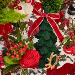 Napkin Rings & Bows<Mrs. Alice Gold Trimmed Red Velvet Bows (Set of 4) - 20cm