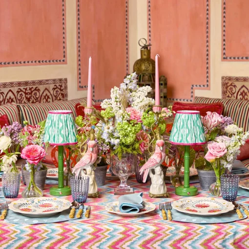 Summer Lighting | Lampshades<Mrs. Alice Green & Raspberry Ikat Lampshade (18cm)