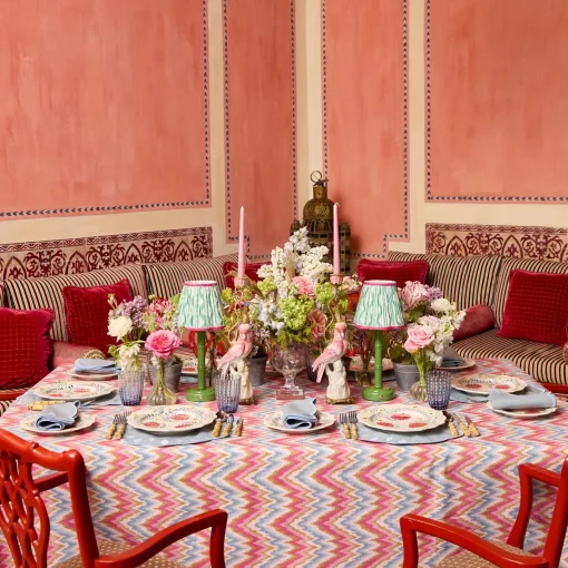 Summer Lighting | Lampshades<Mrs. Alice Green & Raspberry Ikat Lampshade (18cm)
