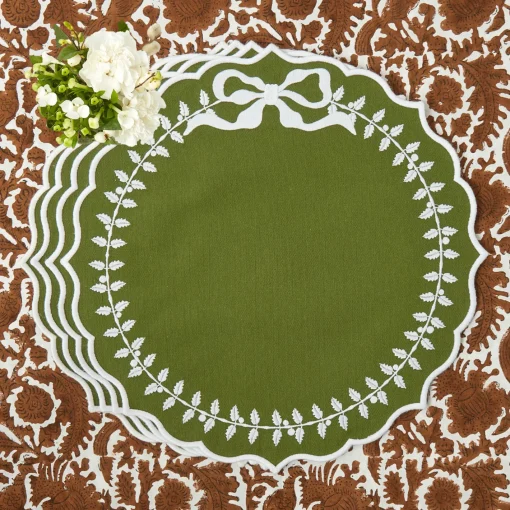 Placemats | For The Chalet<Mrs. Alice Green Bow Laurel Placemats (Set of 4)
