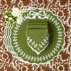 Table Linen Sets | For The Chalet<Mrs. Alice Green Bow Laurel Placemats & Napkins (Set of 4)