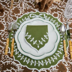 Table Linen Sets | For The Chalet<Mrs. Alice Green Bow Laurel Placemats & Napkins (Set of 4)