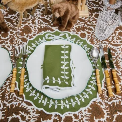 Table Linen Sets | For The Chalet<Mrs. Alice Green Bow Laurel Placemats & Napkins (Set of 4)