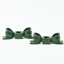 Candle Holders<Mrs. Alice Green Ceramic Bow Candleholder (Pair)