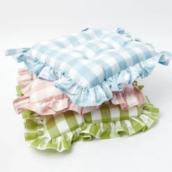 Cushions<Mrs. Alice Green Gingham Ruffle Seat Pad Cushion