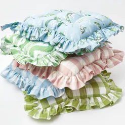 Cushions<Mrs. Alice Green Gingham Ruffle Seat Pad Cushion