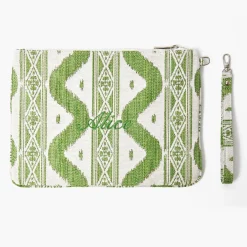 Mrs. Alice Tote Bags | Mrs. Alice Monogram<Mrs. Alice Green Ikat Pochette