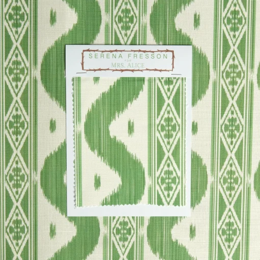 Serena Fresson Fabrics<Mrs. Alice Green Ikat Stripe Fabric