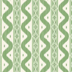 Serena Fresson Wallpapers<Mrs. Alice Green Ikat Stripe Wallpaper