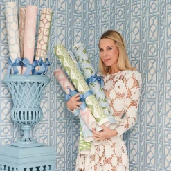 Serena Fresson Wallpapers<Mrs. Alice Green Ikat Stripe Wallpaper