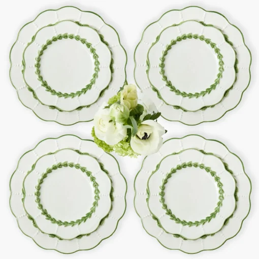 Crockery Sets<Mrs. Alice Green Laurel Dinner & Starter Plates (Set of 8)