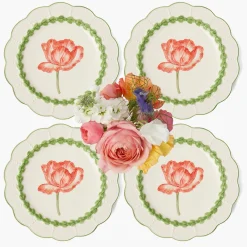 Summer Crockery | Dinner Plates<Mrs. Alice Green Laurel Tulip Dinner Plates (Set of 4)