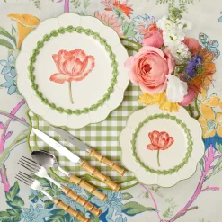 Summer Crockery | Crockery Sets<Mrs. Alice Green Laurel Tulip Dinner & Starter Plates (Set of 8)