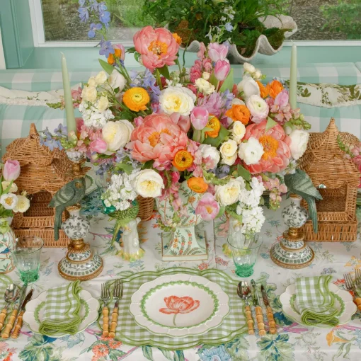 Summer Crockery | Crockery Sets<Mrs. Alice Green Laurel Tulip Dinner & Starter Plates (Set of 8)