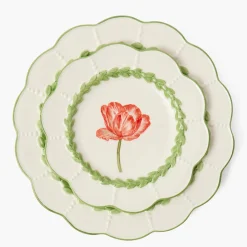 Summer Crockery | Crockery Sets<Mrs. Alice Green Laurel Tulip Dinner & Starter Plates (Set of 8)