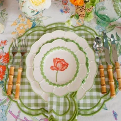 Summer Crockery | Crockery Sets<Mrs. Alice Green Laurel Tulip Dinner & Starter Plates (Set of 8)