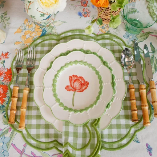 Summer Crockery | Crockery Sets<Mrs. Alice Green Laurel Tulip Dinner & Starter Plates (Set of 8)