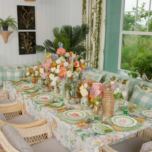 Summer Crockery | Crockery Sets<Mrs. Alice Green Laurel Tulip Dinner & Starter Plates (Set of 8)