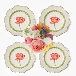 Summer Crockery | Starter Plates<Mrs. Alice Green Laurel Tulip Starter Plates (Set of 4)