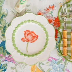 Summer Crockery | Starter Plates<Mrs. Alice Green Laurel Tulip Starter Plates (Set of 4)