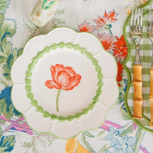 Summer Crockery | Starter Plates<Mrs. Alice Green Laurel Tulip Starter Plates (Set of 4)