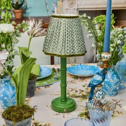 Rechargeable Table Lamps<Mrs. Alice Green Leonora Lacquer Rechargeable Lamp with Olive Lotus Shade (18cm)