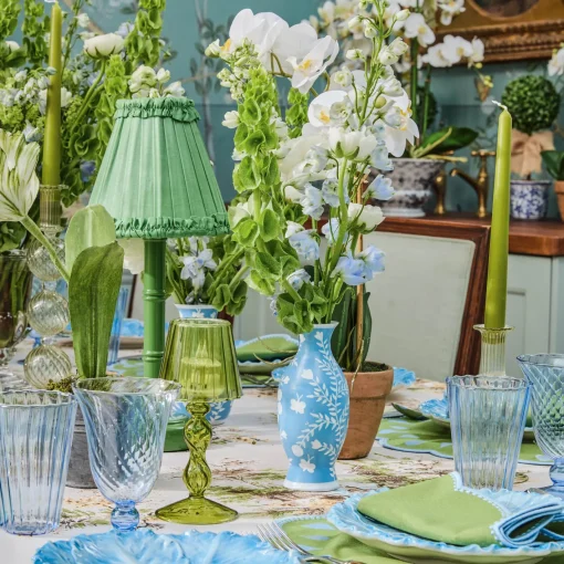 Rechargeable Table Lamps<Mrs. Alice Green Leonora Lacquer Rechargeable Lamp with Green Frilled Silk Shade (18cm)