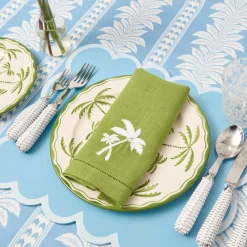 Summer Table Linen | Napkins<Mrs. Alice Green Linen Palm Tree Napkins (Set of 4)