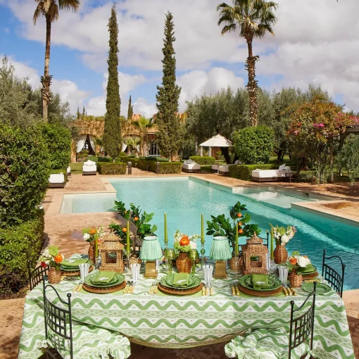 Summer Table Linen | Napkins<Mrs. Alice Green Linen Palm Tree Napkins (Set of 4)