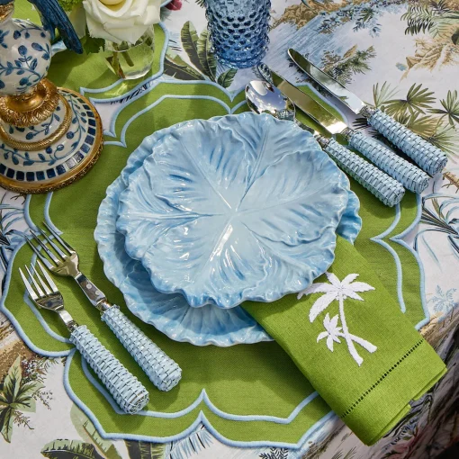Summer Table Linen | Napkins<Mrs. Alice Green Linen Palm Tree Napkins (Set of 4)