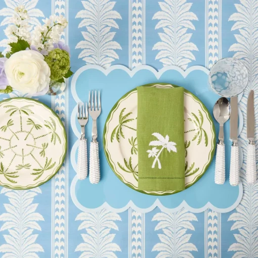 Summer Table Linen | Napkins<Mrs. Alice Green Linen Palm Tree Napkins (Set of 4)