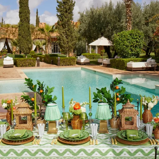 Summer Table Linen | Napkins<Mrs. Alice Green Linen Palm Tree Napkins (Set of 4)