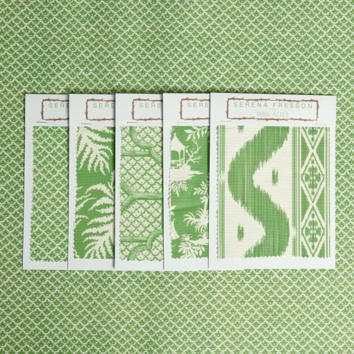 Serena Fresson Fabrics<Mrs. Alice Green Lotus Flower Fabric