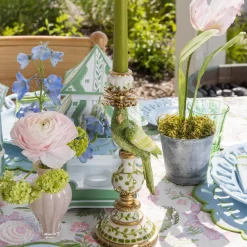 Summer Candleware | Candle Holders<Mrs. Alice Green Parrot Candle Holder (Pair)