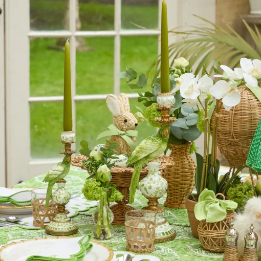 Summer Candleware | Candle Holders<Mrs. Alice Green Parrot Candle Holder (Pair)