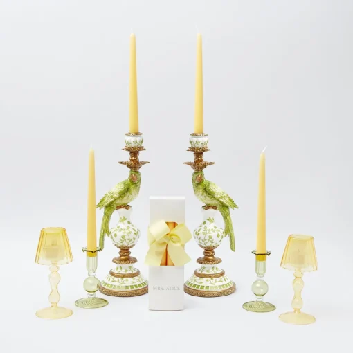 Summer Candleware | Candle Holders<Mrs. Alice Green Parrot Candle Holder (Pair)