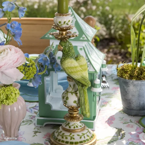 Summer Candleware | Candle Holders<Mrs. Alice Green Parrot Candle Holder (Pair)