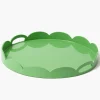 Trays | For Her<Mrs. Alice Green Scalloped Lacquer Round Tray