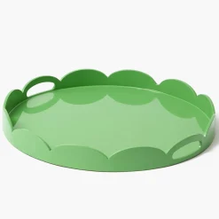 Trays | For Her<Mrs. Alice Green Scalloped Lacquer Round Tray