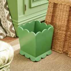 For Her | For Him<Mrs. Alice Green Scalloped Lacquer Waste Paper Bin