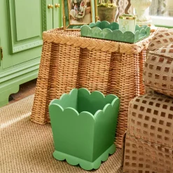 For Her | For Him<Mrs. Alice Green Scalloped Lacquer Waste Paper Bin