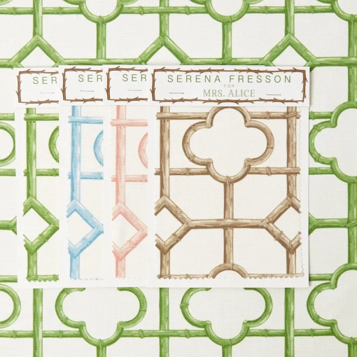 Serena Fresson Fabrics<Mrs. Alice Green Shaded Bamboo Fabric