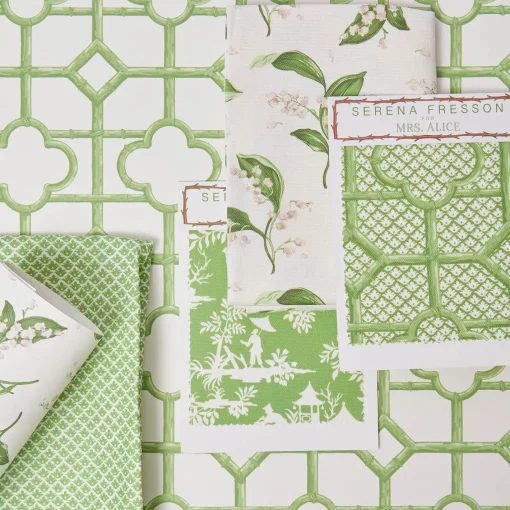 Serena Fresson Wallpapers<Mrs. Alice Green Shaded Bamboo Wallpaper