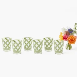 Summer Glassware | Glasses<Mrs. Alice Green Swirl Outdoor Glasses (Set of 6)