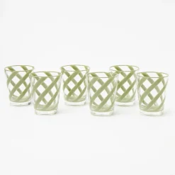 Summer Glassware | Glasses<Mrs. Alice Green Swirl Outdoor Glasses (Set of 6)