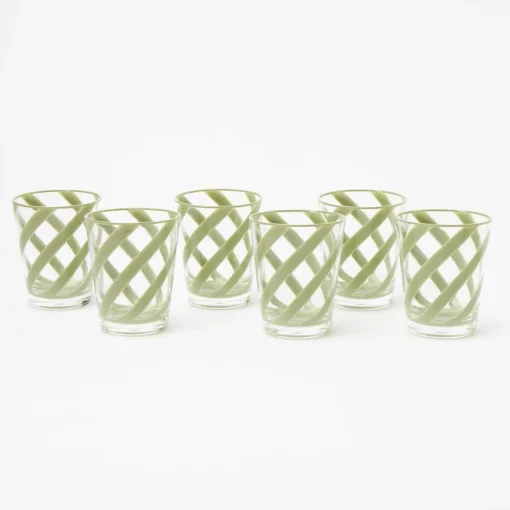 Summer Glassware | Glasses<Mrs. Alice Green Swirl Outdoor Glasses (Set of 6)