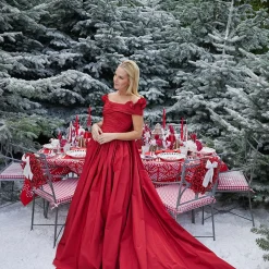 Tablecloths<Mrs. Alice Gretel Applique Red Tablecloth