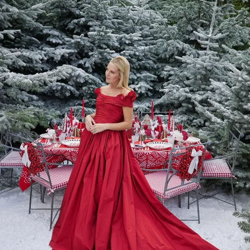 Tablecloths<Mrs. Alice Gretel Applique Red Tablecloth